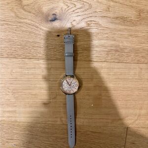 Fossil Silver Case Watch with Tan Leather Strap